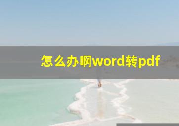 怎么办啊word转pdf