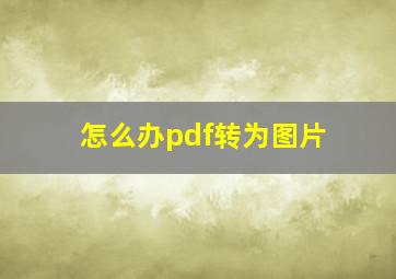 怎么办pdf转为图片