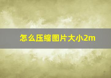 怎么压缩图片大小2m