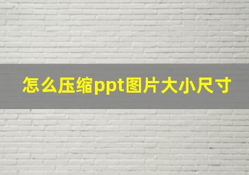 怎么压缩ppt图片大小尺寸