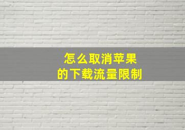 怎么取消苹果的下载流量限制