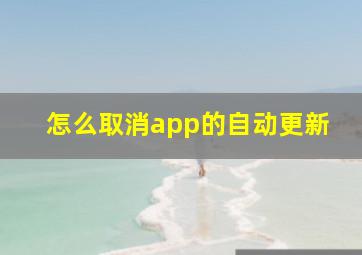 怎么取消app的自动更新