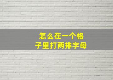 怎么在一个格子里打两排字母