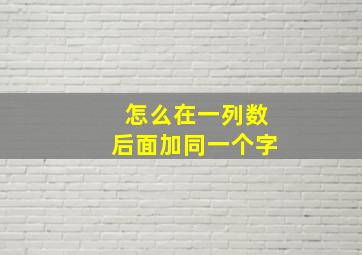 怎么在一列数后面加同一个字