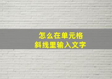 怎么在单元格斜线里输入文字