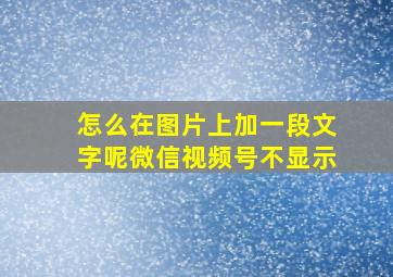 怎么在图片上加一段文字呢微信视频号不显示