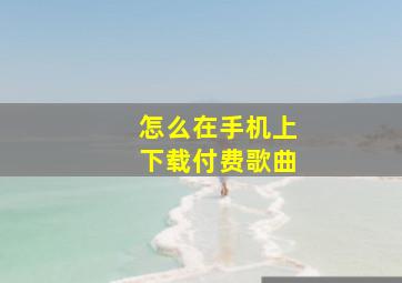 怎么在手机上下载付费歌曲