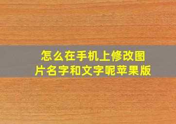 怎么在手机上修改图片名字和文字呢苹果版