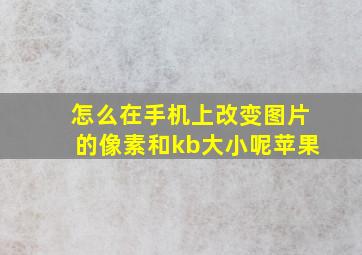 怎么在手机上改变图片的像素和kb大小呢苹果