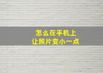 怎么在手机上让照片变小一点