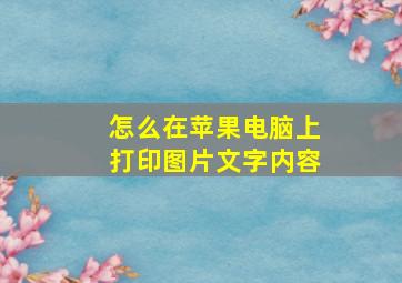 怎么在苹果电脑上打印图片文字内容