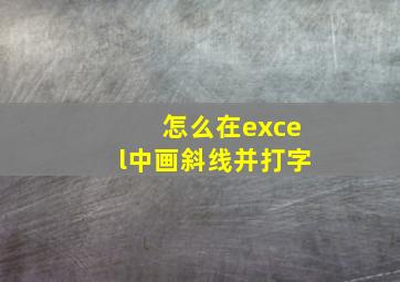 怎么在excel中画斜线并打字