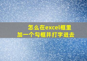 怎么在excel框里加一个勾框并打字进去