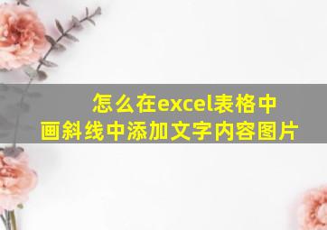 怎么在excel表格中画斜线中添加文字内容图片