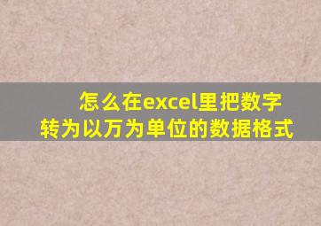 怎么在excel里把数字转为以万为单位的数据格式