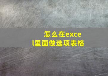 怎么在excel里面做选项表格