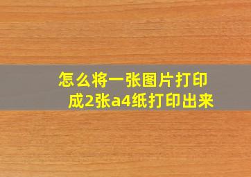 怎么将一张图片打印成2张a4纸打印出来