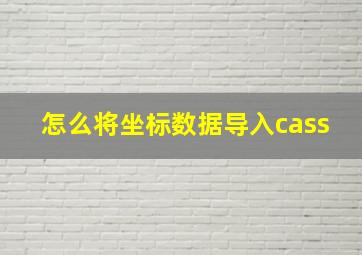 怎么将坐标数据导入cass