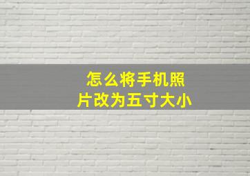 怎么将手机照片改为五寸大小