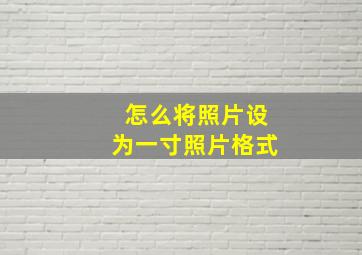 怎么将照片设为一寸照片格式