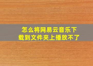 怎么将网易云音乐下载到文件夹上播放不了