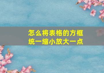 怎么将表格的方框统一缩小放大一点