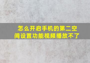 怎么开启手机的第二空间设置功能视频播放不了