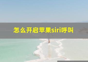 怎么开启苹果siri呼叫