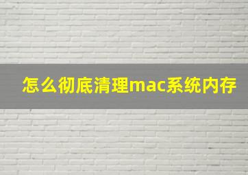 怎么彻底清理mac系统内存