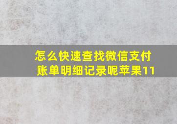 怎么快速查找微信支付账单明细记录呢苹果11