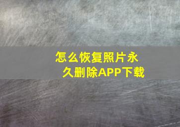 怎么恢复照片永久删除APP下载