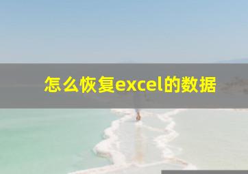 怎么恢复excel的数据