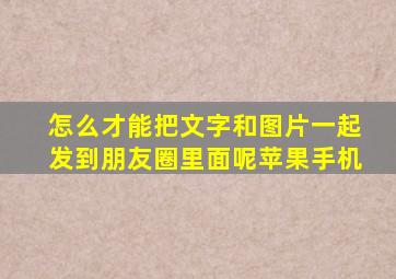 怎么才能把文字和图片一起发到朋友圈里面呢苹果手机