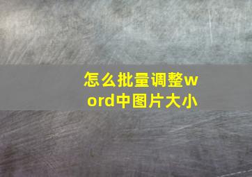 怎么批量调整word中图片大小