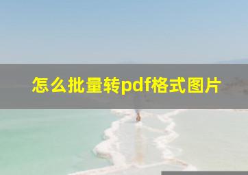 怎么批量转pdf格式图片