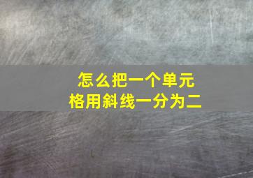 怎么把一个单元格用斜线一分为二