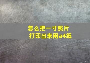 怎么把一寸照片打印出来用a4纸