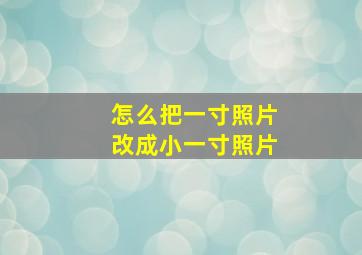 怎么把一寸照片改成小一寸照片