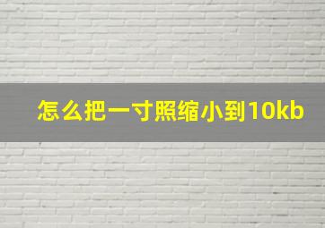 怎么把一寸照缩小到10kb