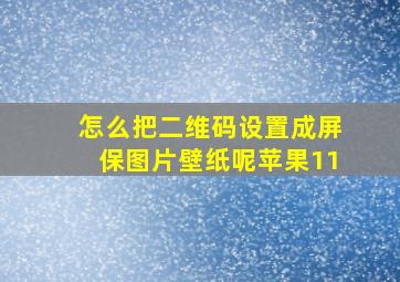 怎么把二维码设置成屏保图片壁纸呢苹果11