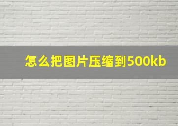 怎么把图片压缩到500kb