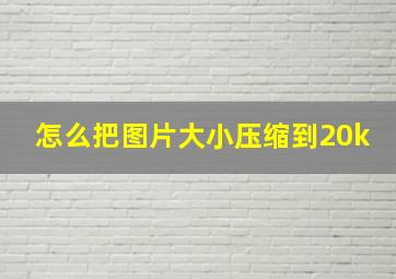 怎么把图片大小压缩到20k