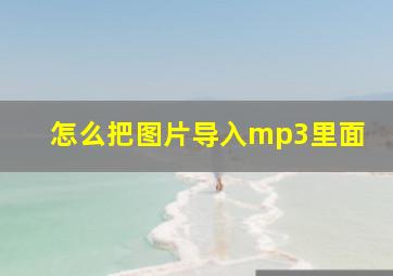 怎么把图片导入mp3里面