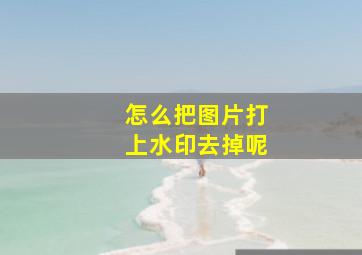 怎么把图片打上水印去掉呢