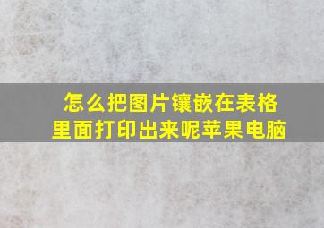 怎么把图片镶嵌在表格里面打印出来呢苹果电脑