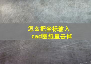 怎么把坐标输入cad图纸里去掉