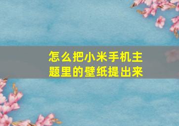 怎么把小米手机主题里的壁纸提出来