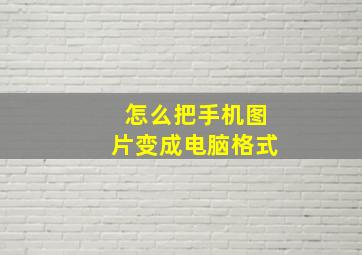 怎么把手机图片变成电脑格式