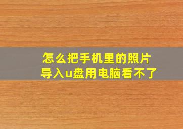 怎么把手机里的照片导入u盘用电脑看不了