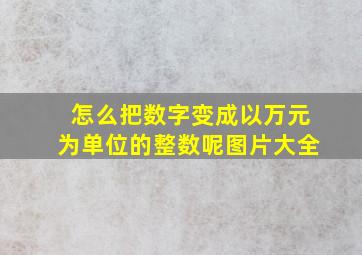 怎么把数字变成以万元为单位的整数呢图片大全